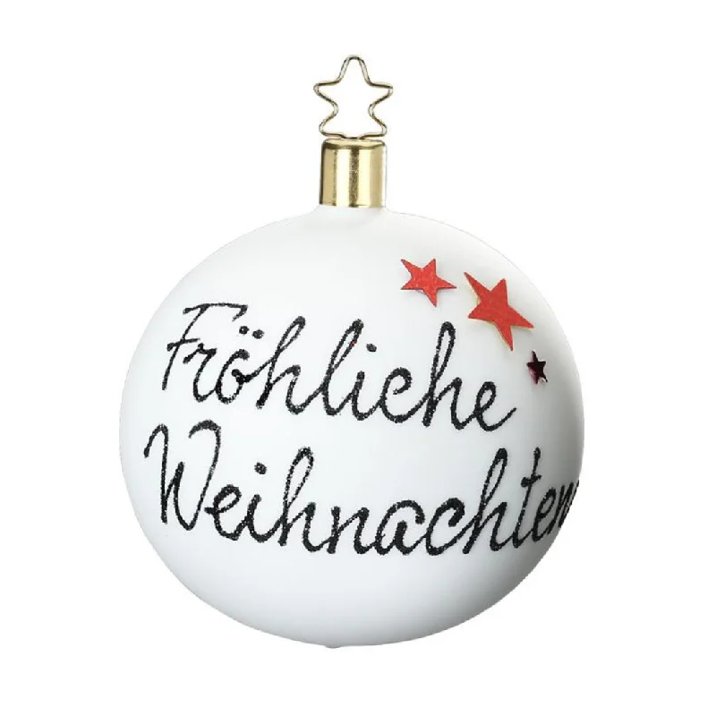 Frohe Weihnachten, White Ball by Inge Glas of Germany