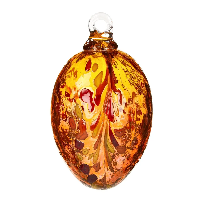 Glass Egg, Gold Topaz Ornament by Marolin Manufaktur