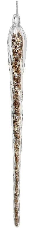 Glass Lined Icicle Clear Copper Sequin I