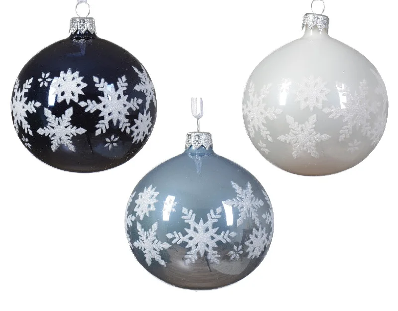 Glass Ornament/Snowflake Design 3 Styles (sold individually)