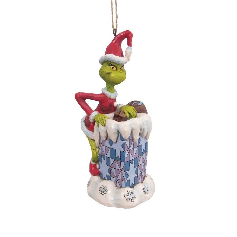 Grinch Climbing in Chimney Ornament - Jim Shore