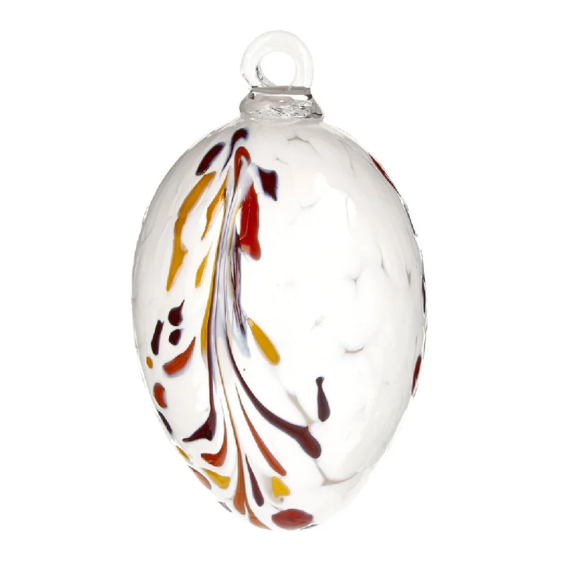 Glass Egg Ornament, White by Marolin Manufaktur