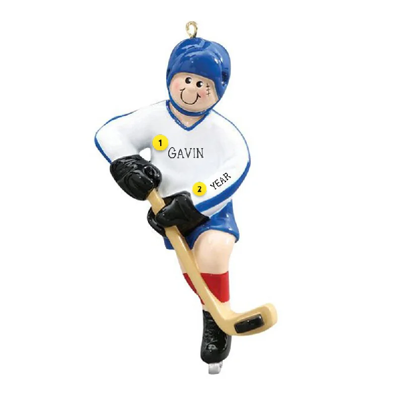 Personalized Hockey Player Ornament - Male