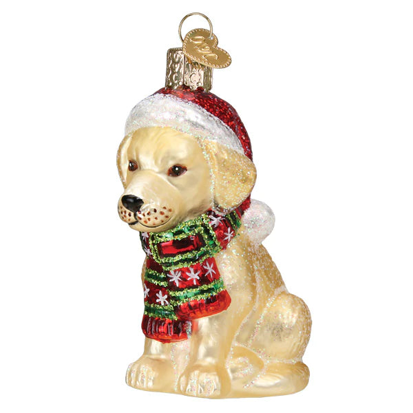 Holiday Yellow Labrador Puppy Ornament - Old World Christmas