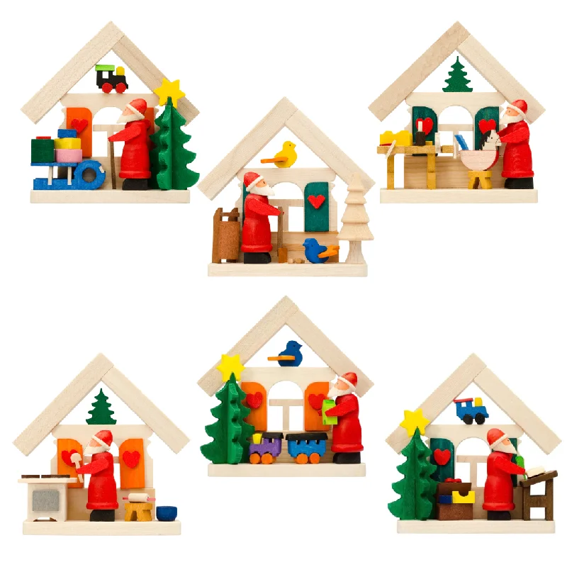 House Ornament with Figures by Graupner Holzminiaturen