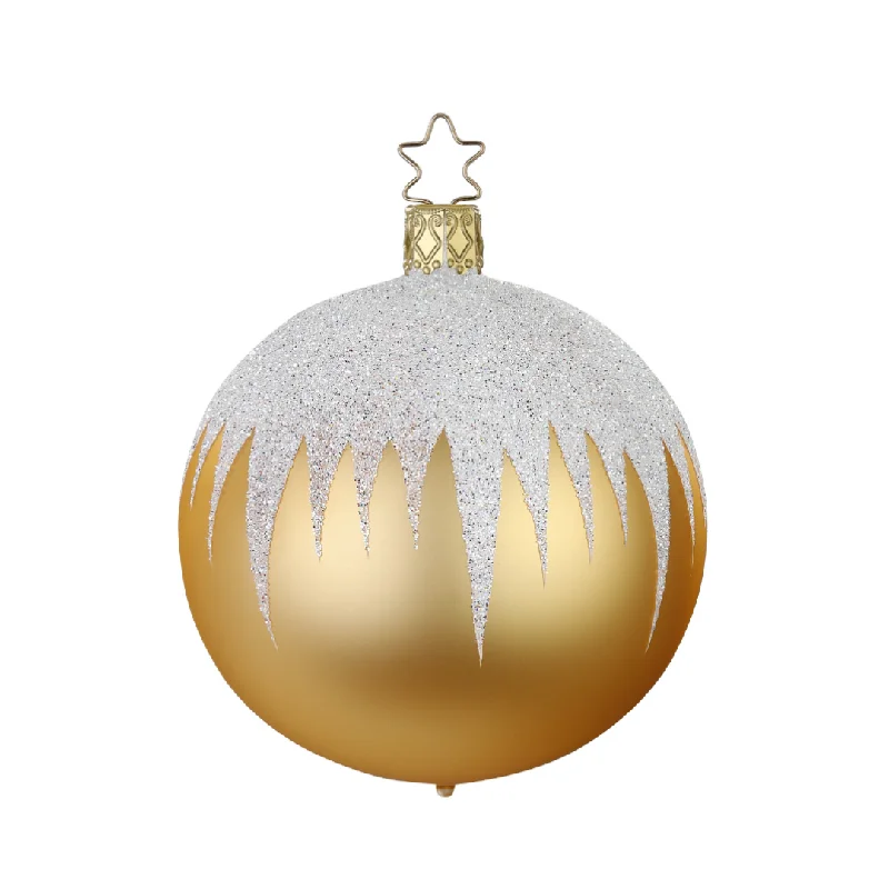 Icicle Ball, inkgold matte, 8cm by Inge Glas of Germany