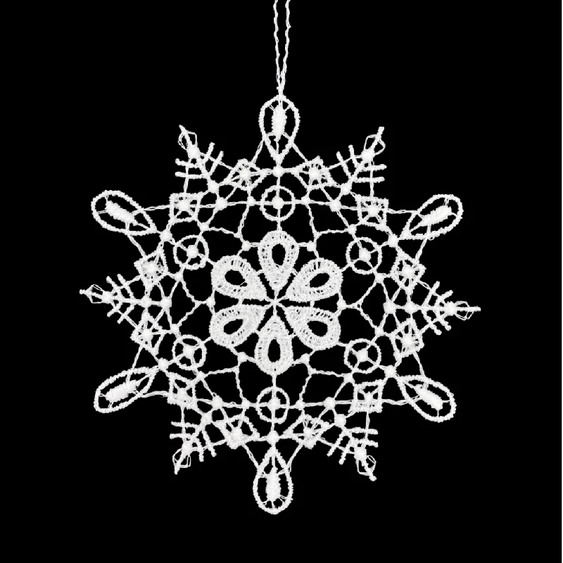 Lace Hanging Snowstar, Flowered Ornament by StiVoTex Vogel