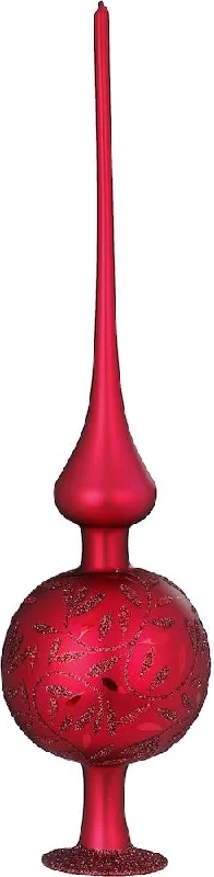 Delights Finial Tree Topper, oxblood matte, 13" by Inge Glas of Germany