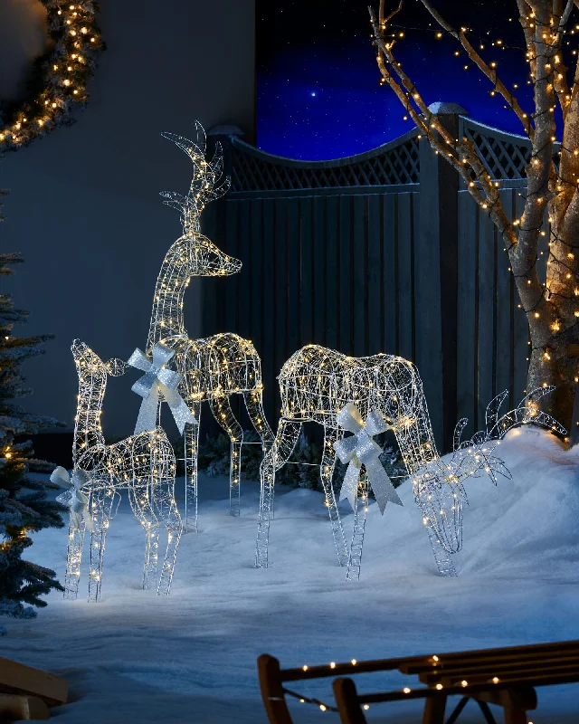 Pre-Lit Micro LED Reindeer Family Silhouette, 135 cm