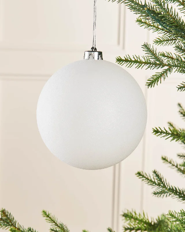 Large White Shatterproof Baubles