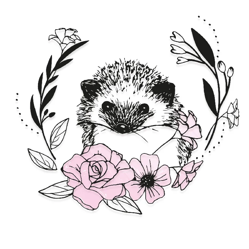 Layered Clear Stamps Set 9PK - Floral Hedgehog by Olivia Rose