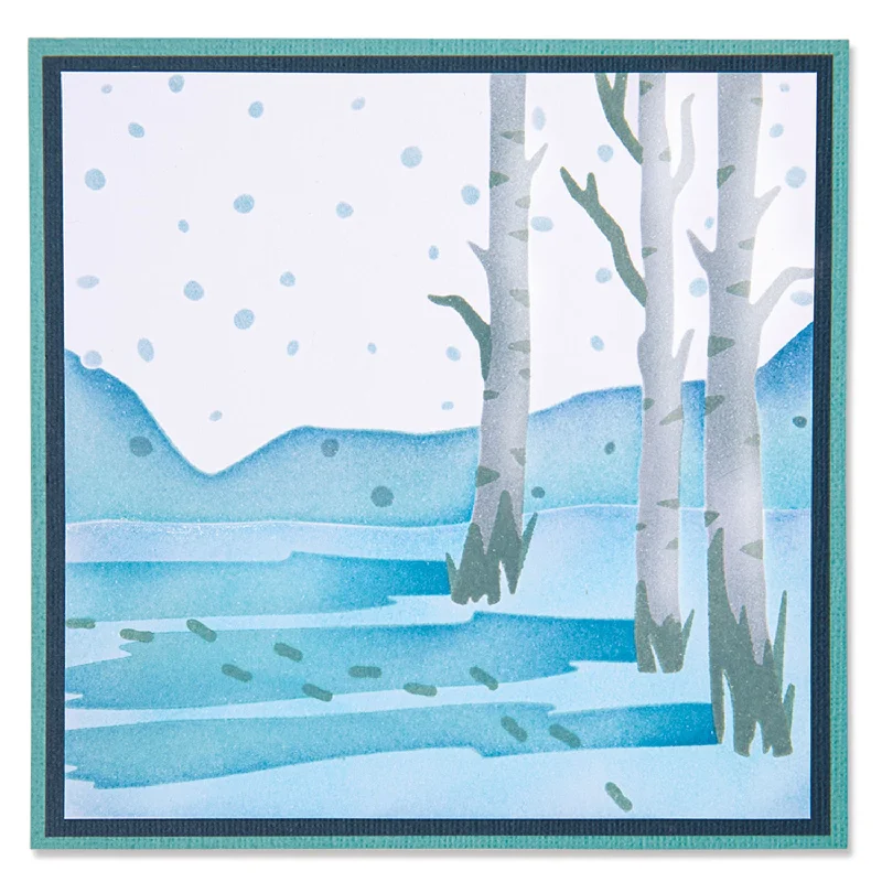 Layered Stencils 4PK - Winter Scene