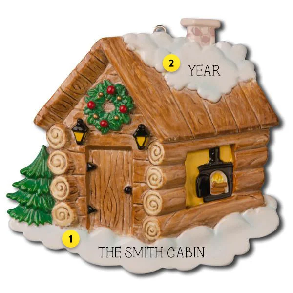 Personalized Log Cabin Ornament