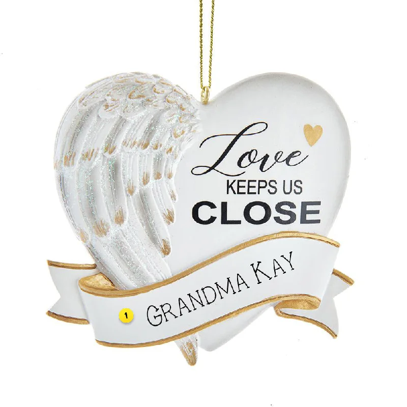 Personalized Love Keeps Us Close Memorial Ornament