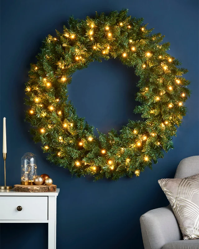 Pre-Lit Majestic Wreath, 1 m