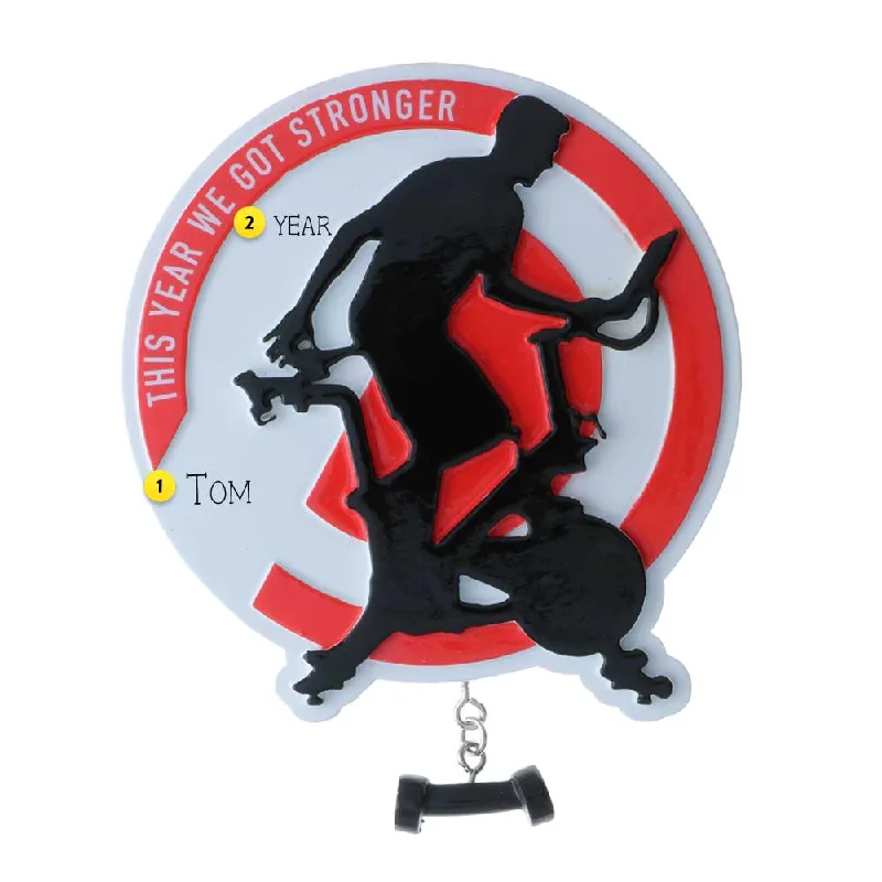 Personalized Stationary Bike Ornament-Male