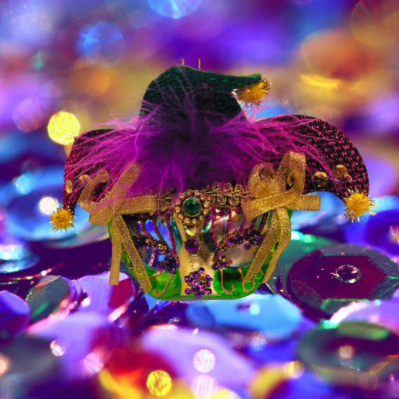 Mardi Gras Mask Glass Ornament