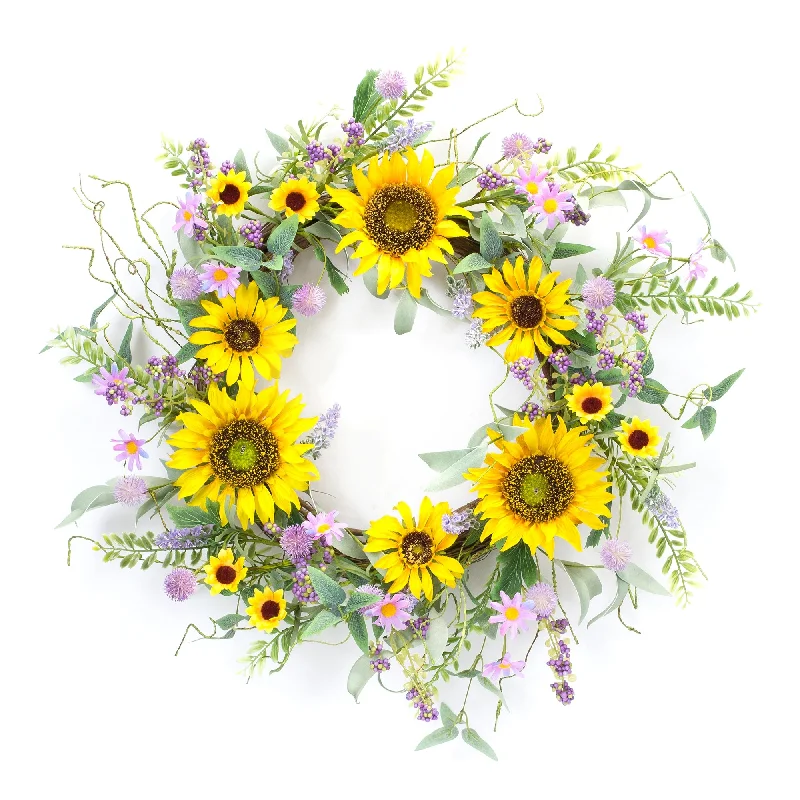 Mixed Sunflower Wreath 19.25"D