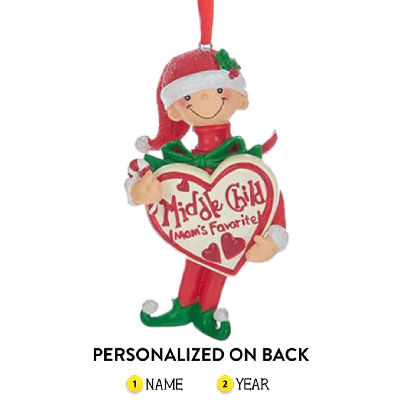 Personalized Mom's Favorite Child Ornament - Middle Boy