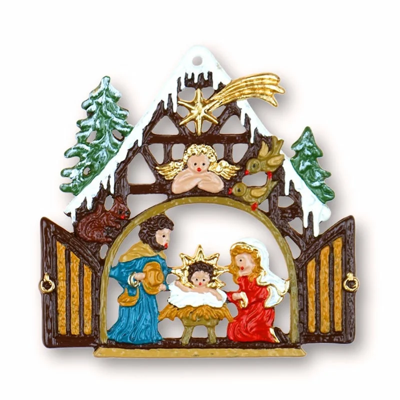 Nativity Creche Ornament by Kuehn Pewter