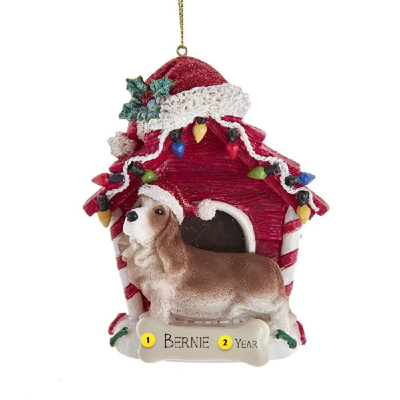 Personalized Basset Hound in Dog House Ornament