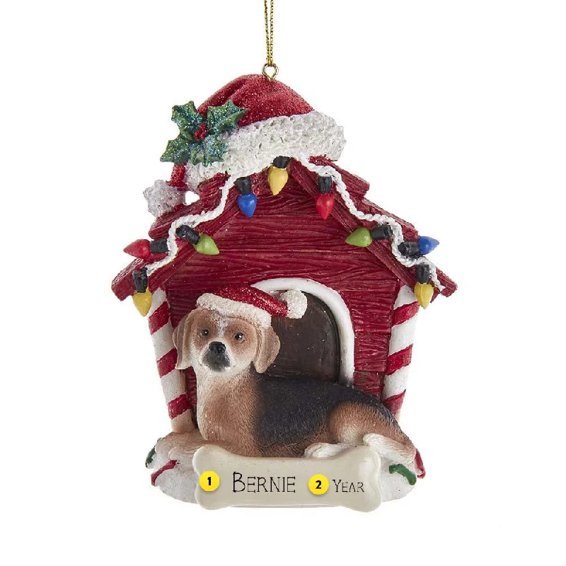 Personalized Beagle in Dog House Ornament