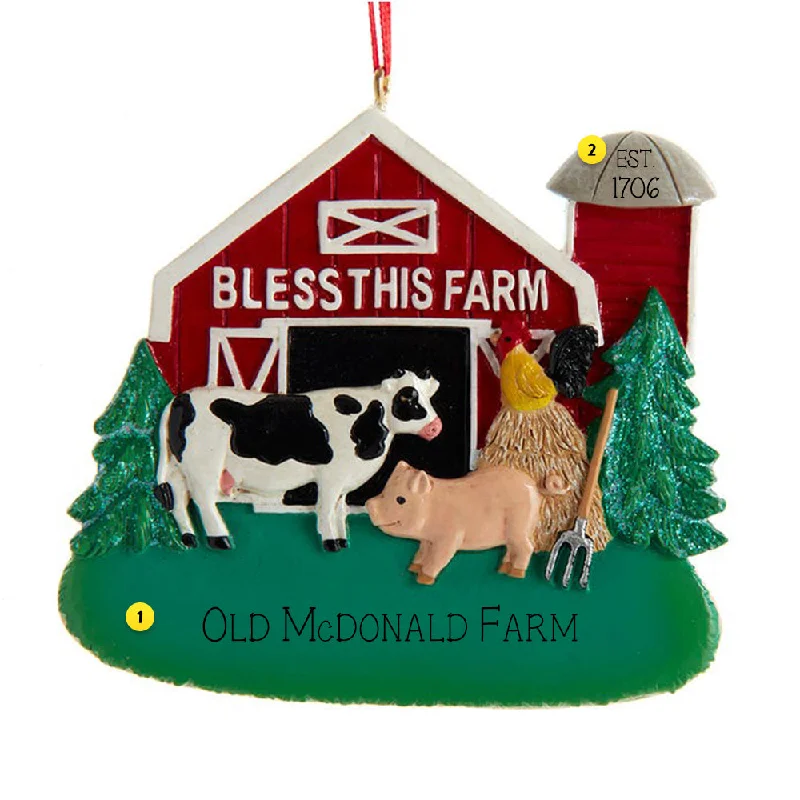 Personalized Bless this Farm Ornament