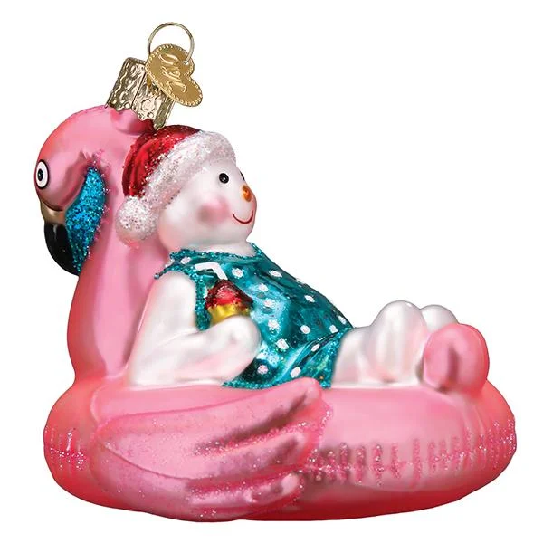 Pool Float Snowman Ornament - Old World Christmas