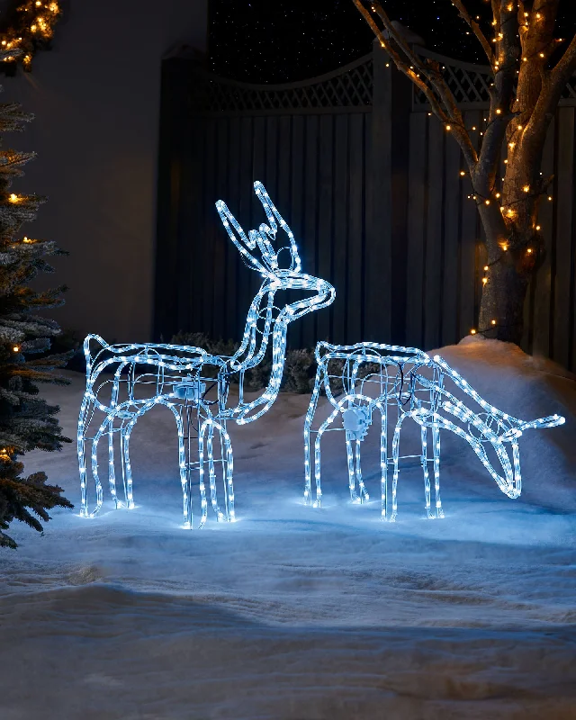 Animated Reindeer Family Silhouette, 88 cm