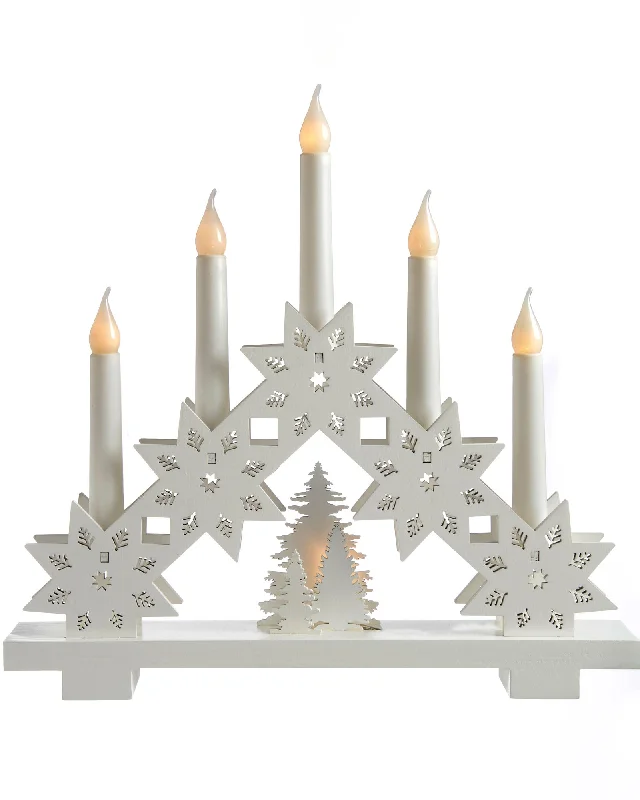 Pre-Lit Wooden Candle Bridge, 33 cm