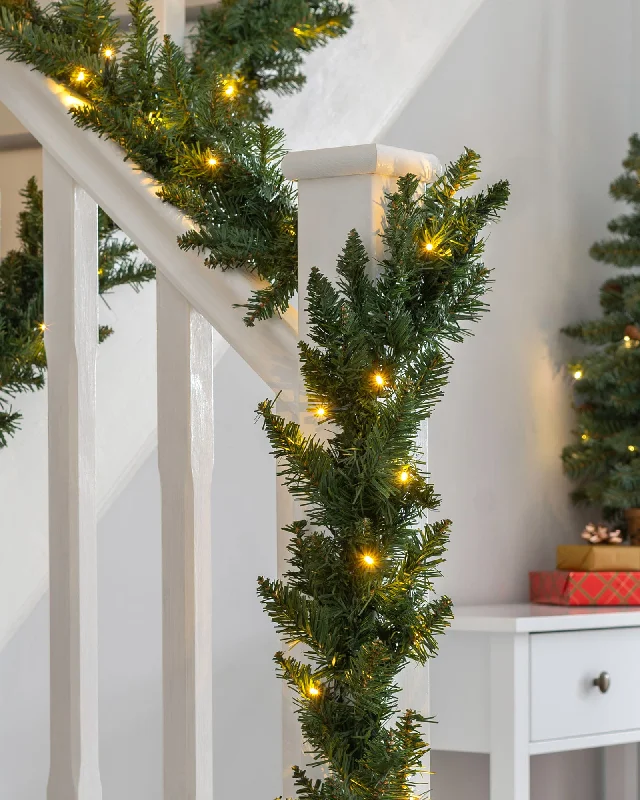 Pre-Lit Warm White LEDs Garland, 18 ft