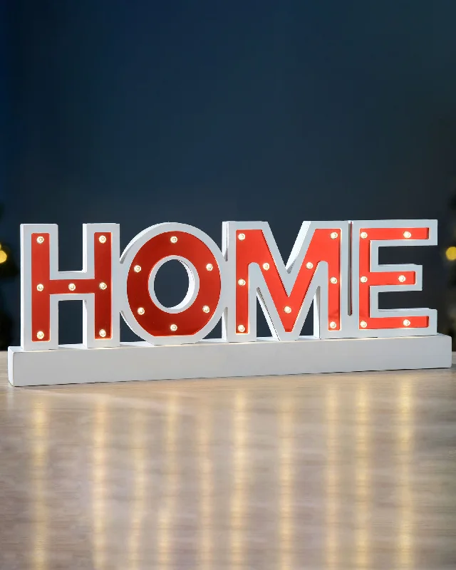 Pre-Lit Wooden Home Sign, 38 cm