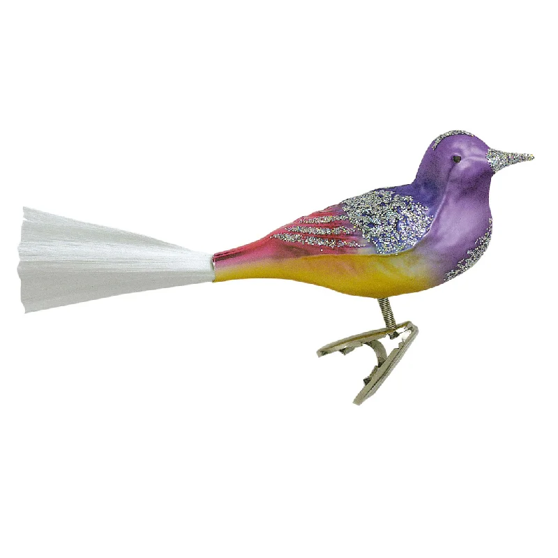 Purple Paradise Bird Ornament by Inge Glas of Germany