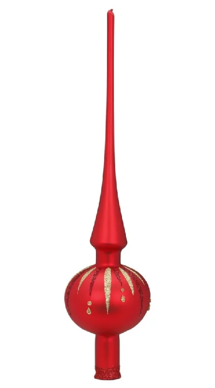 Rainy Stars Tree Topper, red matte , 11.9" by Inge Glas of Germany