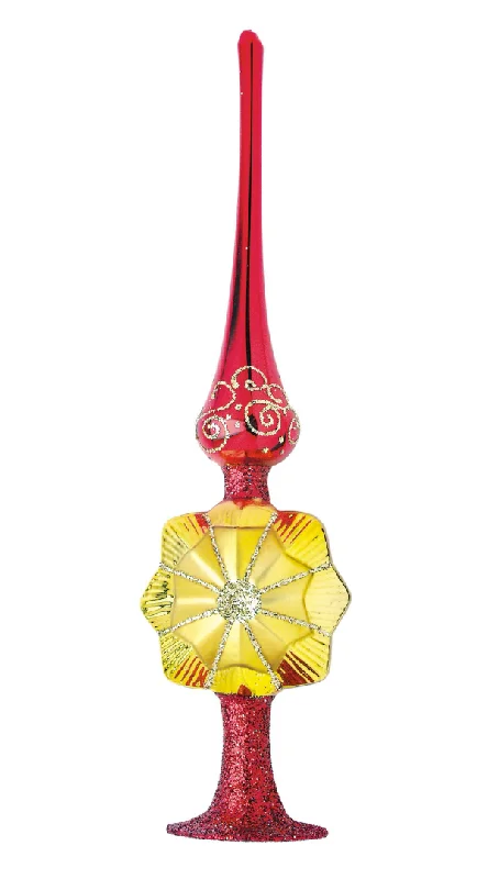 Guiding Star Tree Topper, red and gold by Inge Glas of Germany