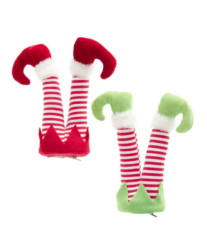 8.5" Red, Green and White Elf Leg Clips (sold individually)