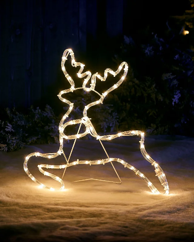 2D Reindeer LED Rope Light Silhouette, 60 cm