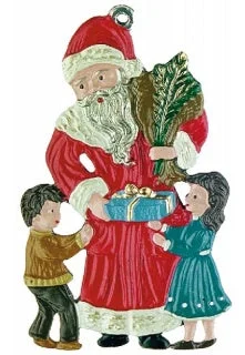 Santa Claus with Children by Kuehn Pewter