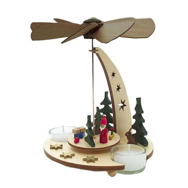 Santa and Sled Tea Light Pyramid by Kuhnert GmbH