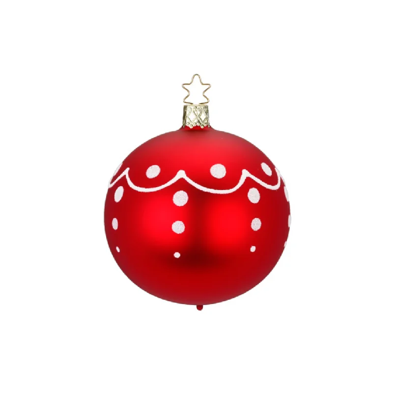 Santa's Favorites Ball, red, 6cm by Inge Glas of Germany