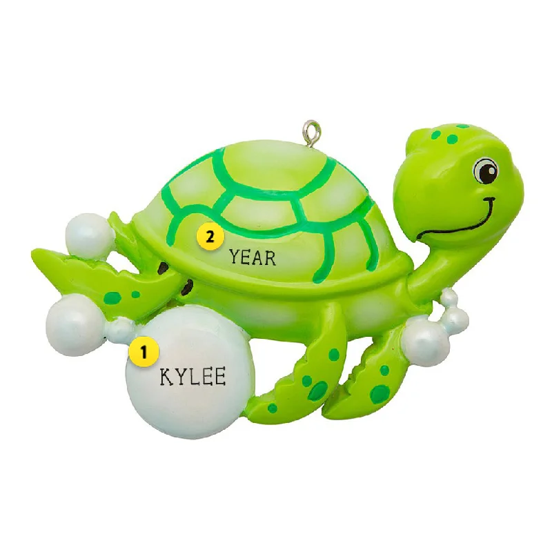 Personalized Cartoon Sea Turtle Ornament