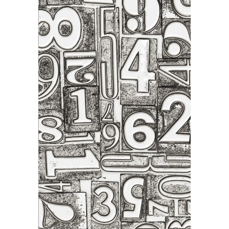 Sizzix 3-D Texture Fades Embossing Folder - Numbered by Tim Holtz