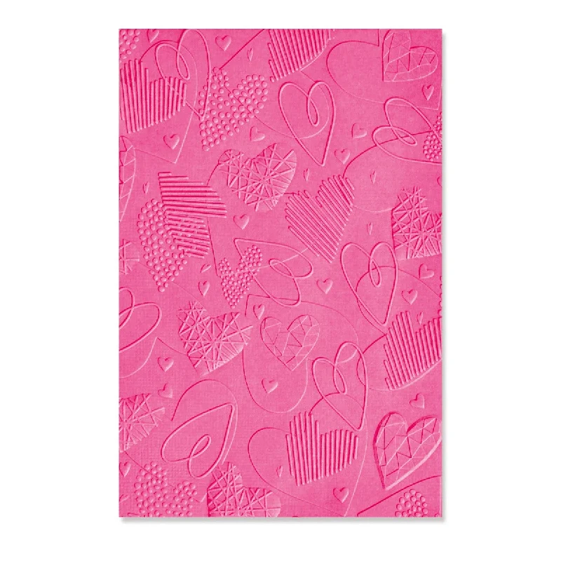 Sizzix 3-D Textured Impressions Embossing Folder - Mark Making Hearts