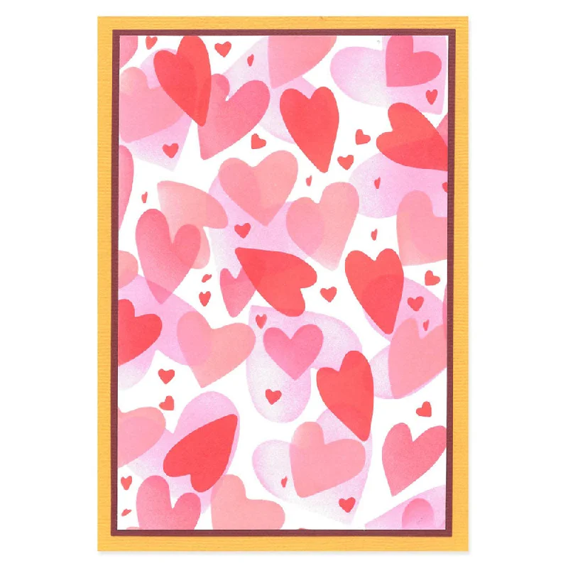 Sizzix A6 Layered Stencils 4PK - Mark Making Hearts by Kath Breen