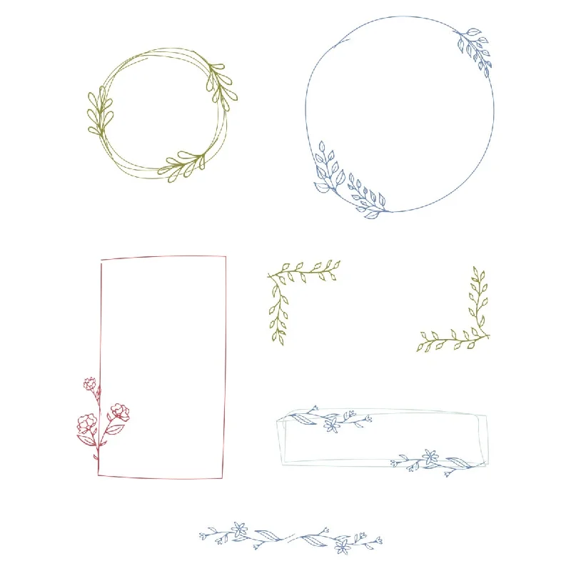 Sizzix Clear Stamps Set 11PK - Drawn Frames