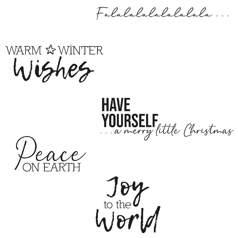 Sizzix Clear Stamps Set 5PK - Festive Sentiments #1