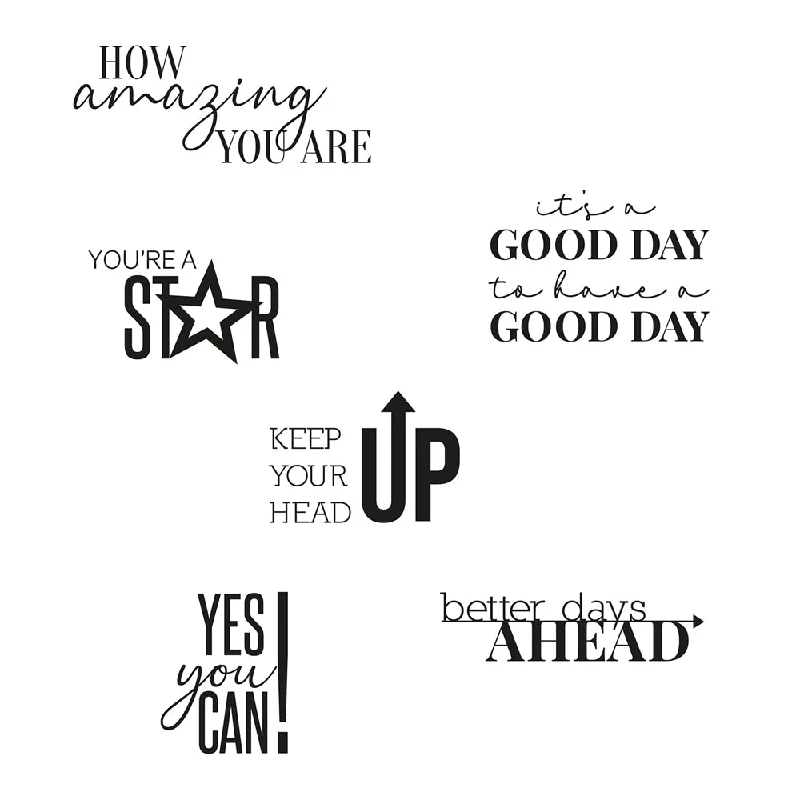 Sizzix Clear Stamps Set 6PK - Positive Signs