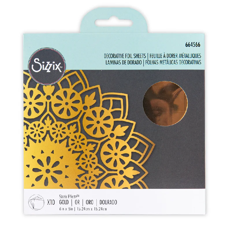 Sizzix Effectz - Decorative Foil Sheets, Gold, 10PK