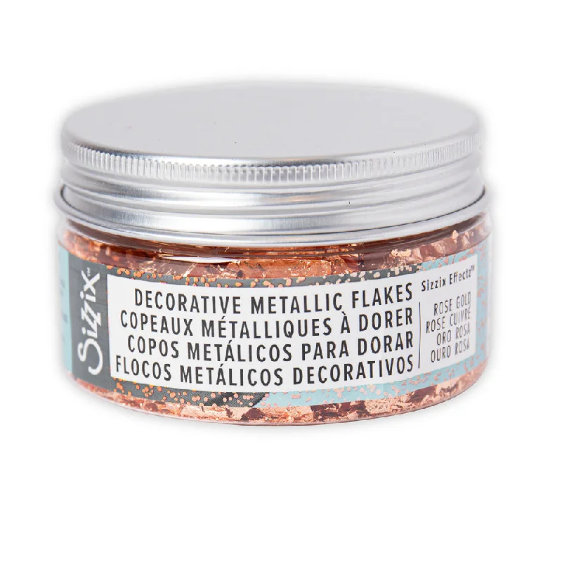 Sizzix Effectz - Decorative Metallic Flakes, Rose Gold, 0.8g