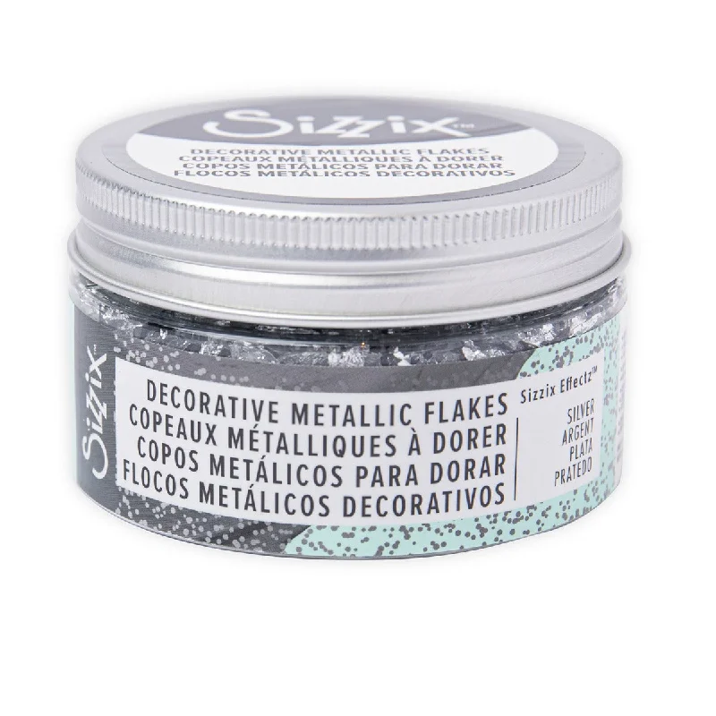 Sizzix Effectz - Decorative Metallic Flakes, Silver, 0.8g